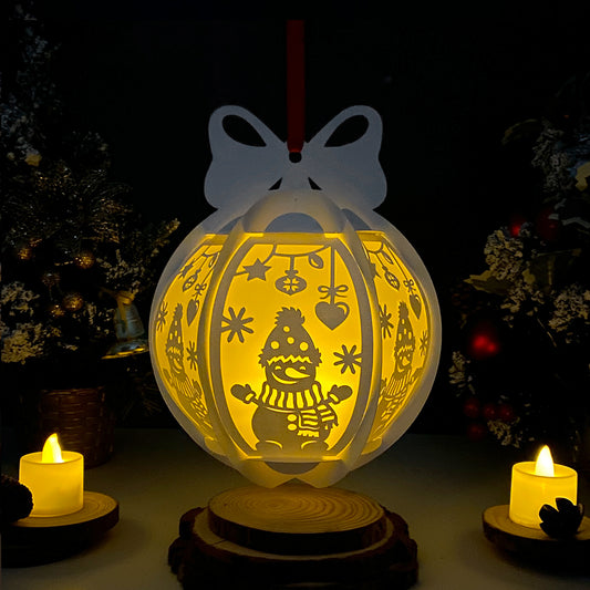 Snowman - 3D Globe Lantern File - Cricut File - VEKTOR KRAFT
