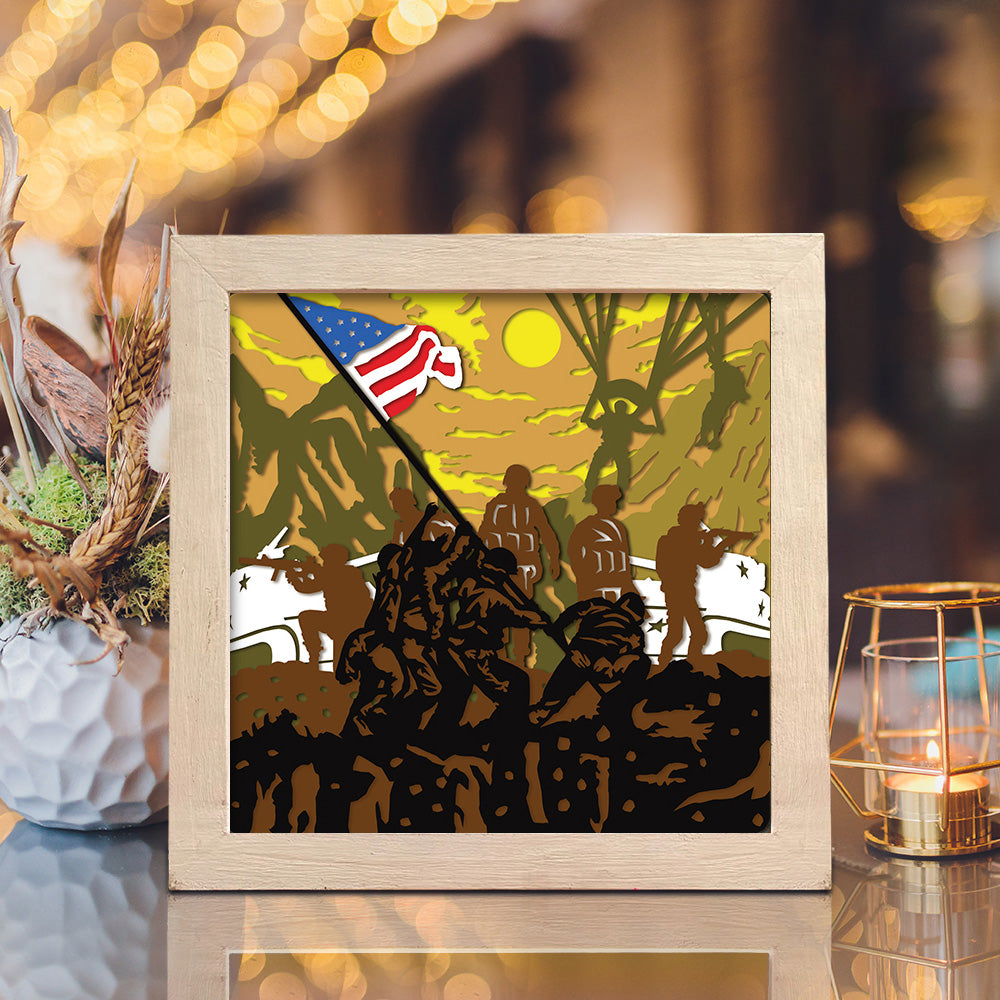 Military 2 – 3D Paper Cut Shadow Box File - Cricut File - (8x8 inches) - VEKTOR KRAFT