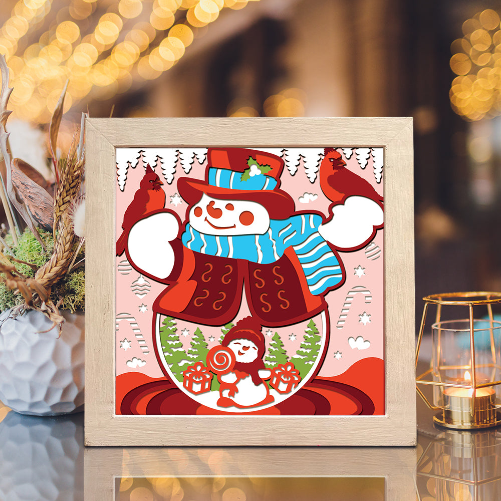 Christmas Snowman 8 – 3D Shadow Box SVG File for Cricut & Silhouette