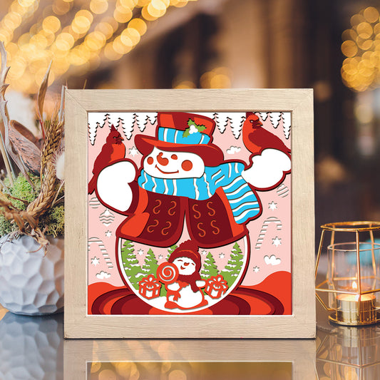 Christmas Snowman 8 – 3D Christmas Paper Cut Shadow Box File - Cricut File - (8x8 inches) - VEKTOR KRAFT