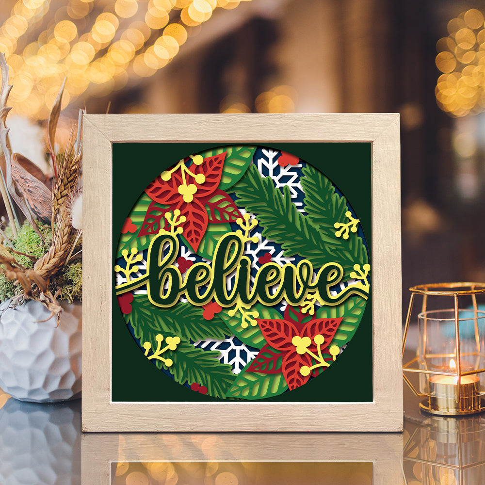 Believe – 3D Shadow Box SVG File for Cricut & Silhouette