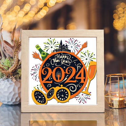Happy New Year 2 – 3D Shadow Box SVG File for Cricut & Silhouette