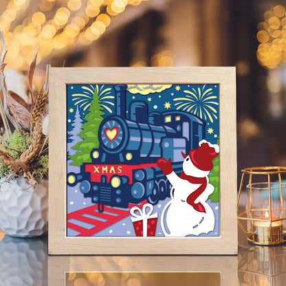 Christmas Train – 3D Shadow Box SVG File for Cricut & Silhouette