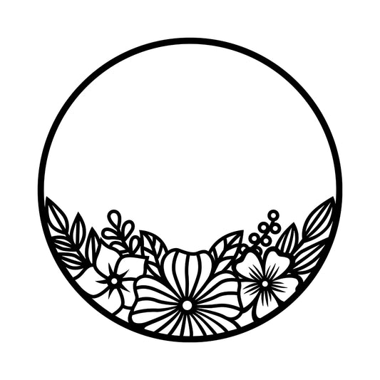 Floral Round Frame - Cricut File - VEKTOR KRAFT
