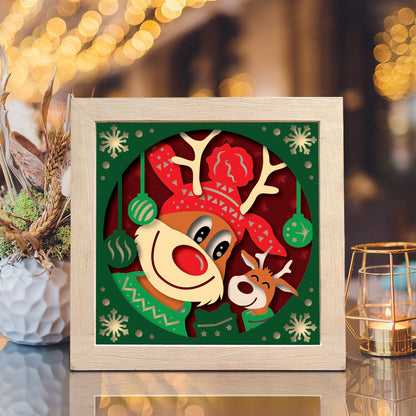 Rudolph 3 – 3D Christmas Paper Cut Shadow Box File - Cricut File - (8x8 inches) - VEKTOR KRAFT