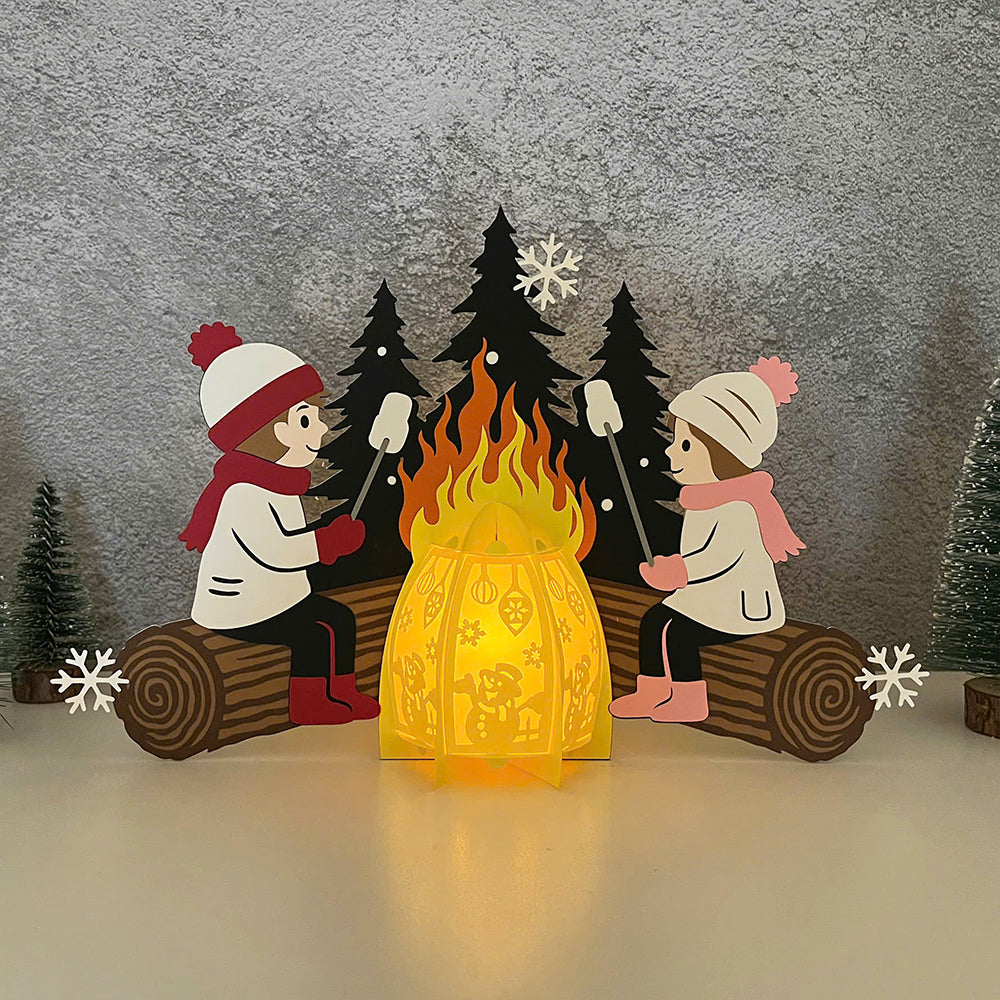 Christmas Campfire 1 – 3D Lantern SVG File for Cricut & Silhouette
