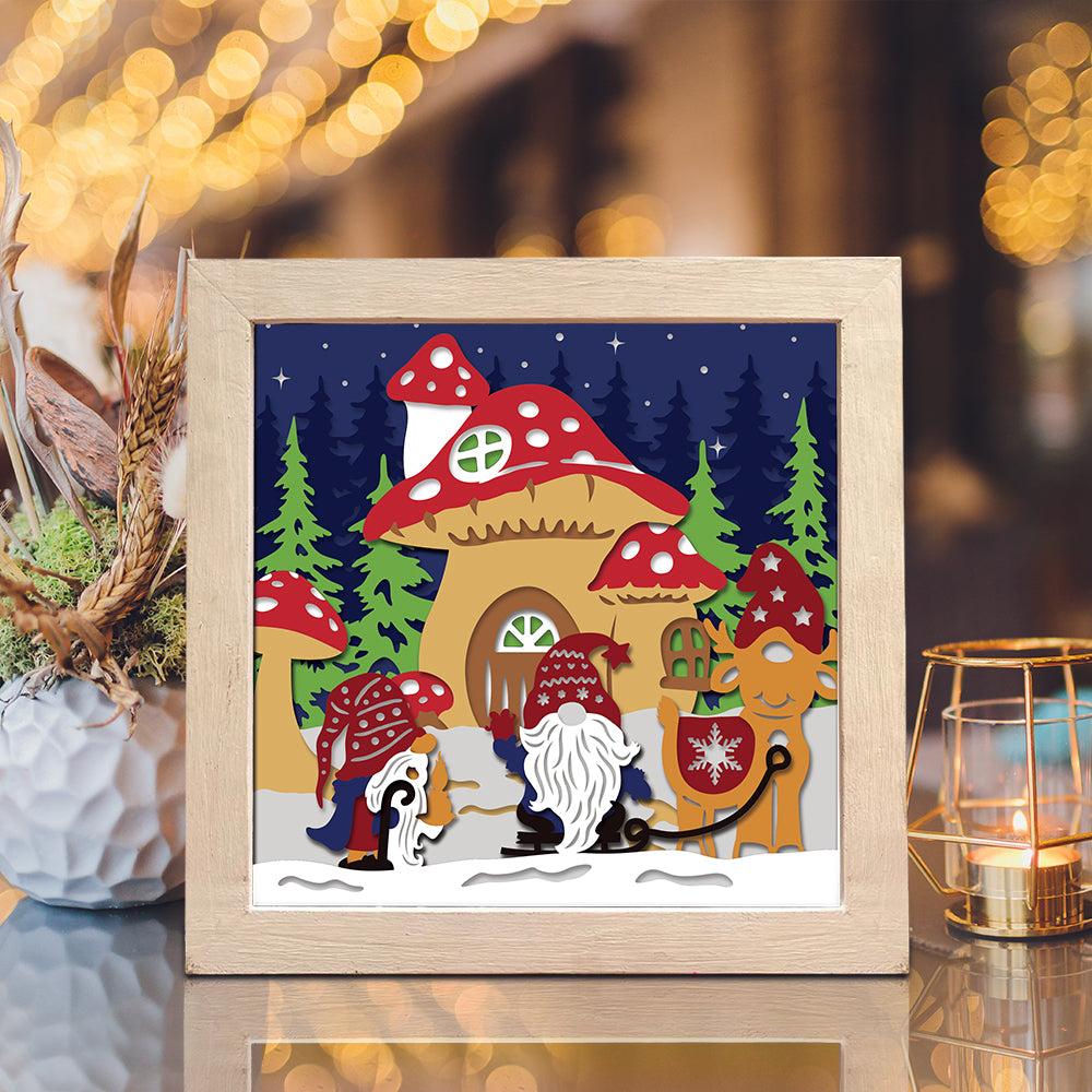 Christmas Gnome 10 – 3D Shadow Box SVG File for Cricut & Silhouette