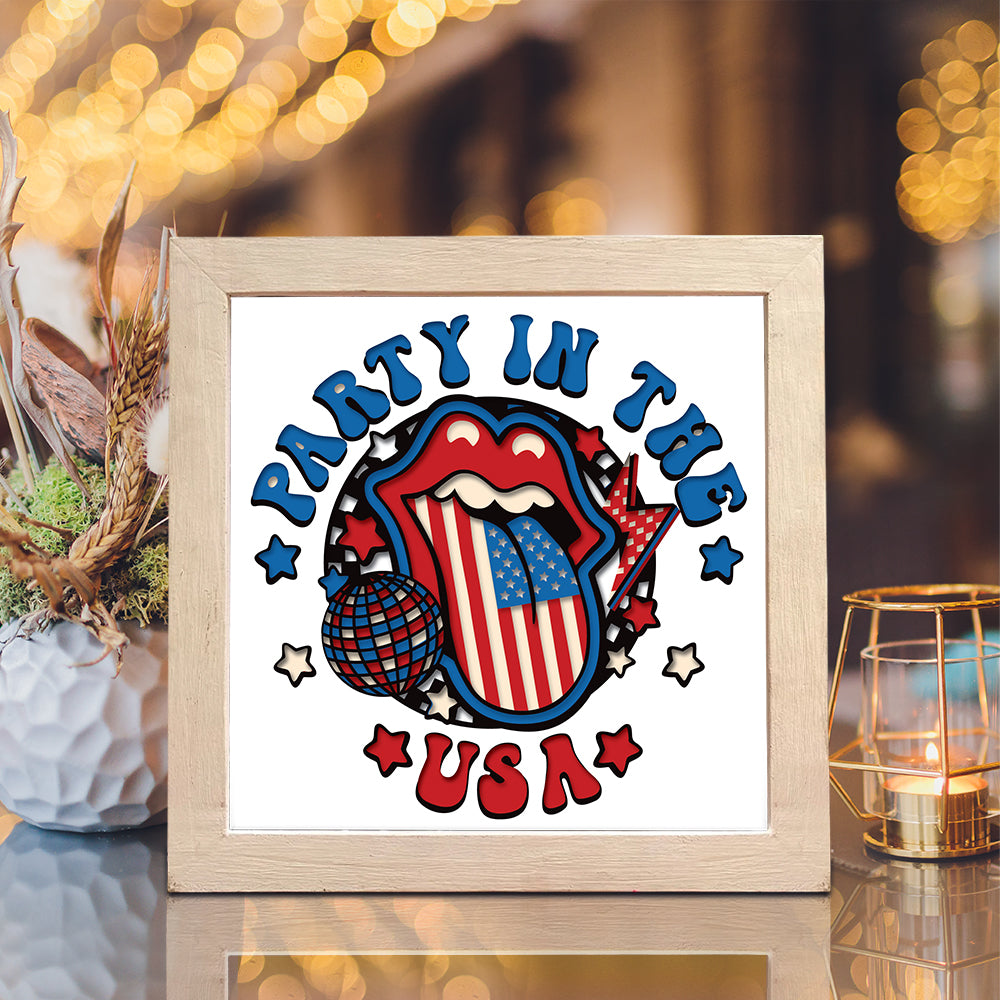 Party in The USA – 3D Shadow Box SVG File for Cricut & Silhouette