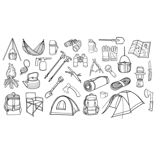 Camping Doodle Set - Cricut File - VEKTOR KRAFT
