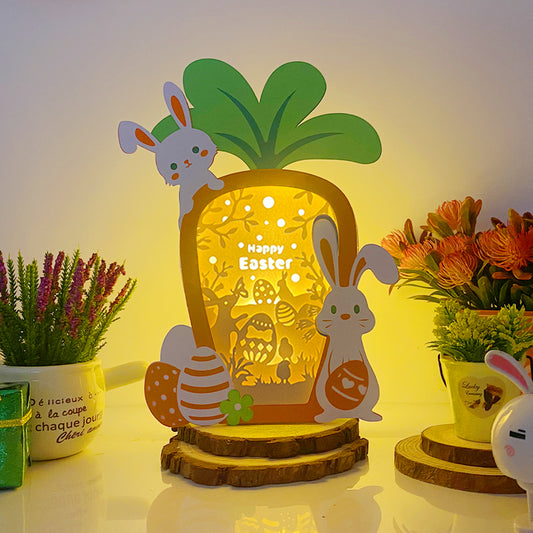 Rabbit Holding Egg – 3D Carrot box 2 File - Cricut File - VEKTOR KRAFT