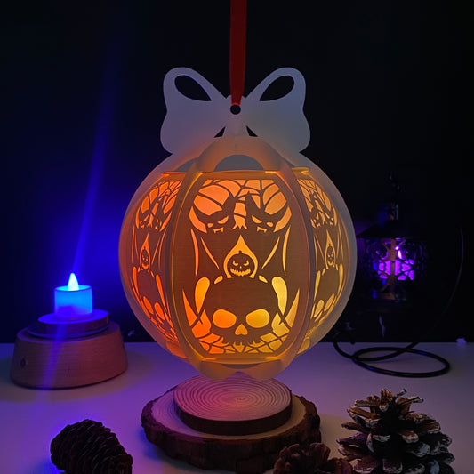 Halloween Bat - 3D Globe Lantern File - Cricut File - VEKTOR KRAFT