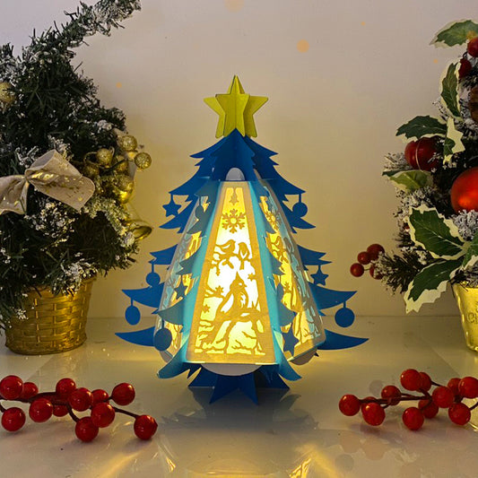 Christmas Bird - 3D Pine 2 Lantern File - Cricut File - VEKTOR KRAFT