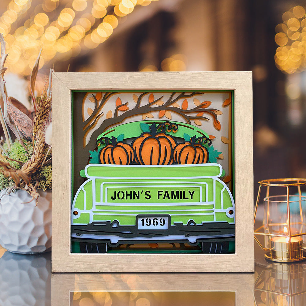 Customizable Pumpkin Truck – 3D Shadow Box SVG File for Cricut & Silhouette
