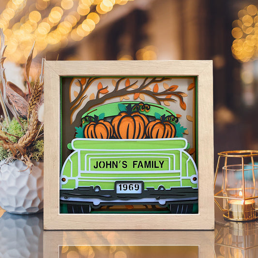 Customizable Pumpkin Truck – 3D Shadow Box SVG File for Cricut & Silhouette