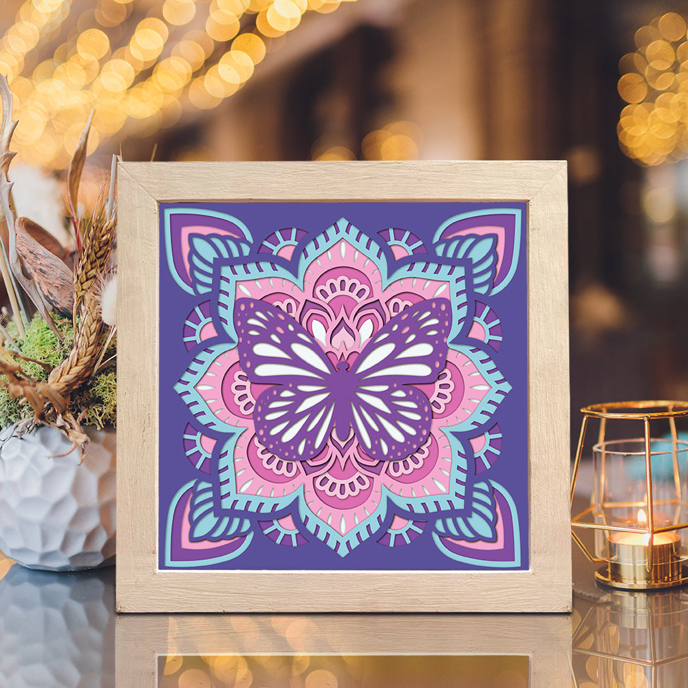 Butterfly Mandala 2 – 3D Shadow Box SVG File for Cricut & Silhouette
