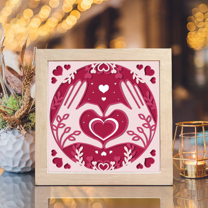 Heart Hands – 3D Shadow Box SVG File for Cricut & Silhouette
