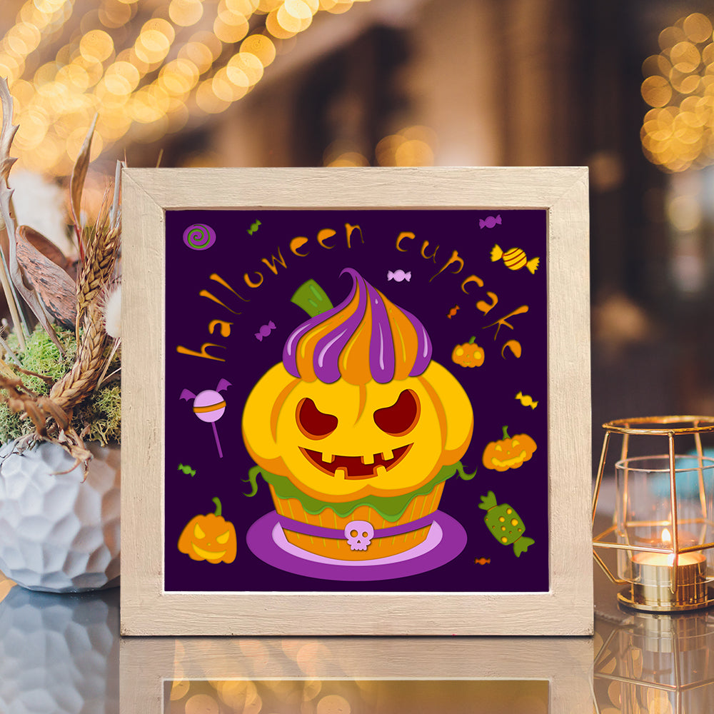 Halloween Cupcake – 3D Shadow Box SVG File for Cricut & Silhouette