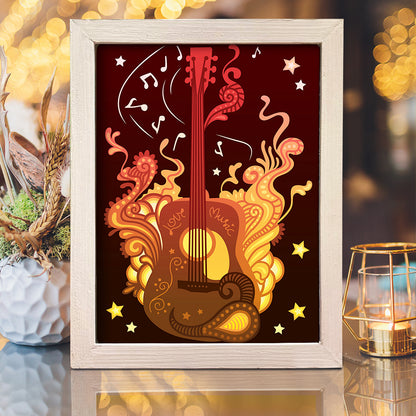 Guitar – 3D Lightbox SVG File for Cricut & Silhouette