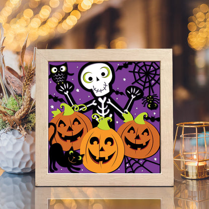 Pumpkin Skeleton – 3D Shadow Box SVG File for Cricut & Silhouette