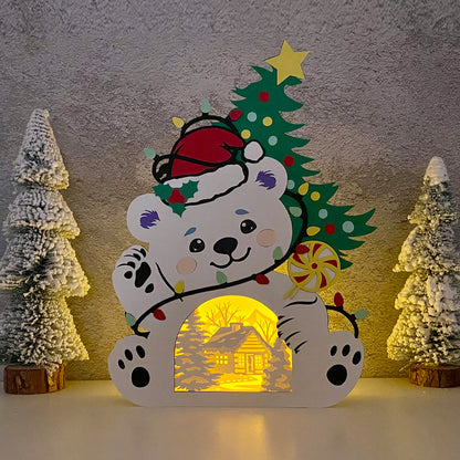 Christmas Bear – 3D Box SVG File for Cricut & Silhouette