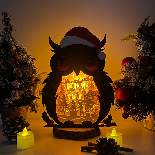 Christmas Santa 3 – 3D Christmas Owl Box File - Cricut File - VEKTOR KRAFT