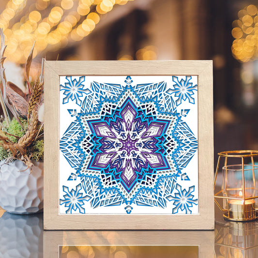 Snow Mandala 2 – 3D Christmas Paper Cut Shadow Box File - Cricut File - (8x8 inches) - VEKTOR KRAFT