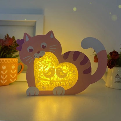 Bird Love – 3D Cat Heart Box File - Cricut File - VEKTOR KRAFT