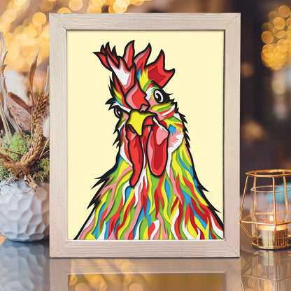 Rooster Colorful – 3D Shadow Box SVG File for Cricut & Silhouette