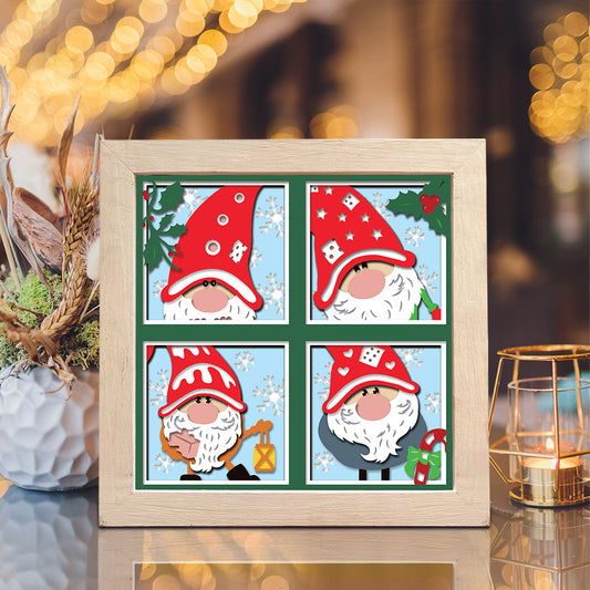 Christmas Gnome 12 – 3D Christmas Paper Cut Shadow Box File - Cricut File - (8x8 inches) - VEKTOR KRAFT