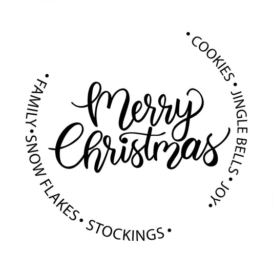 Merry Christmas Round - Christmas Cricut File - VEKTOR KRAFT