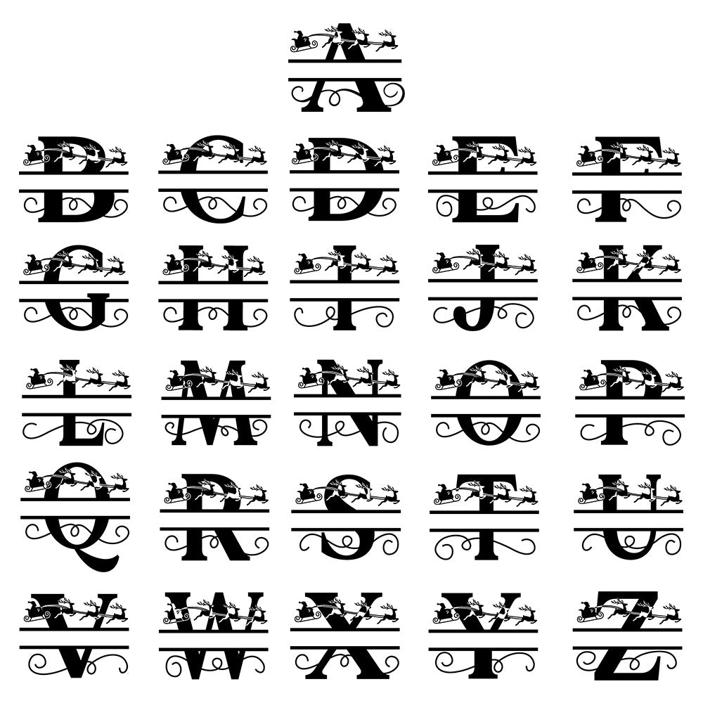 Christmas Alphabet Monogram – 3D Lightbox SVG File for Cricut & Silhouette
