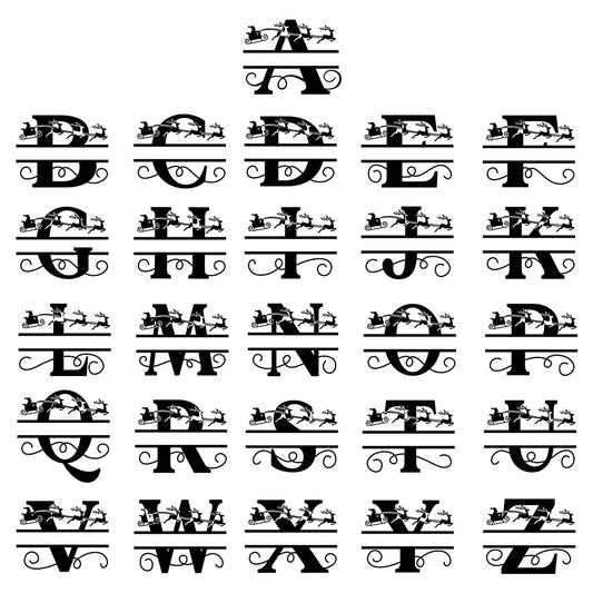 Christmas Alphabet Monogram - Cricut File - VEKTOR KRAFT