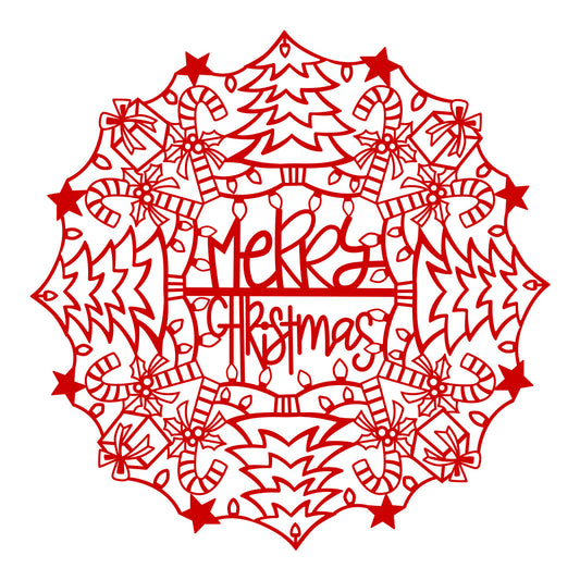 Christmas Mandala - Christmas Cricut File - VEKTOR KRAFT