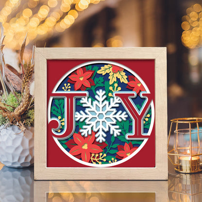 Joy – 3D Christmas Paper Cut Shadow Box File - Cricut File - (8x8 inches) - VEKTOR KRAFT