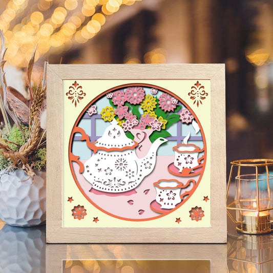 Teapot – 3D Paper Cut Shadow Box File - Cricut File - (8x8 inches) - VEKTOR KRAFT