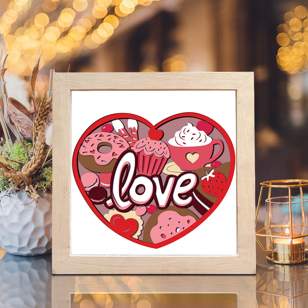 Cake Love – 3D Shadow Box SVG File for Cricut & Silhouette