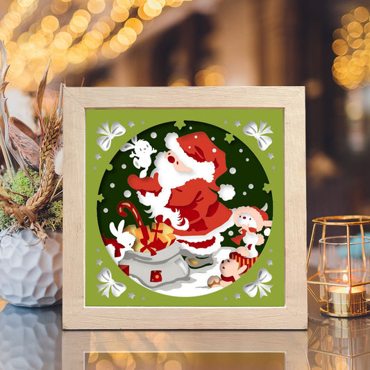 Santa Claus 12 – 3D Christmas Paper Cut Shadow Box File - Cricut File - (8x8 inches) - VEKTOR KRAFT