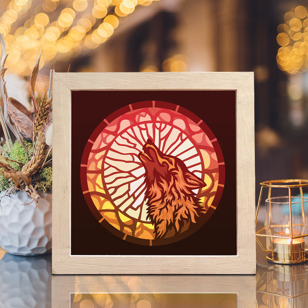 Wolf 2 – 3D Lightbox SVG File for Cricut & Silhouette