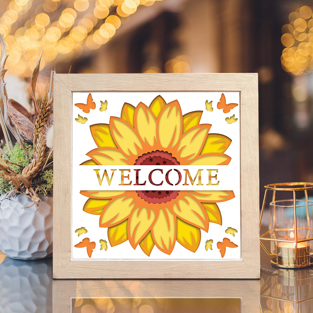 Sunflower Welcome – 3D Shadow Box SVG File for Cricut & Silhouette