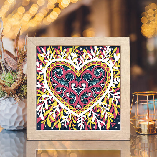 Heart Wreath Mandala – 3D Shadow Box SVG File for Cricut & Silhouette