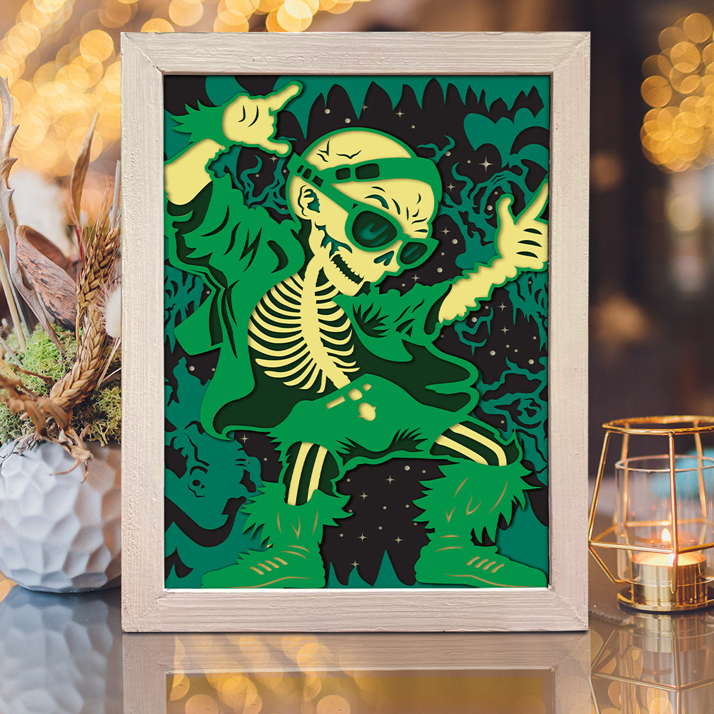 Dancing Skeleton – 3D Shadow Box SVG File for Cricut & Silhouette