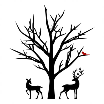 Deer Cardinal Winter Christmas Ornament – 3D Lantern SVG File for Cricut & Silhouette