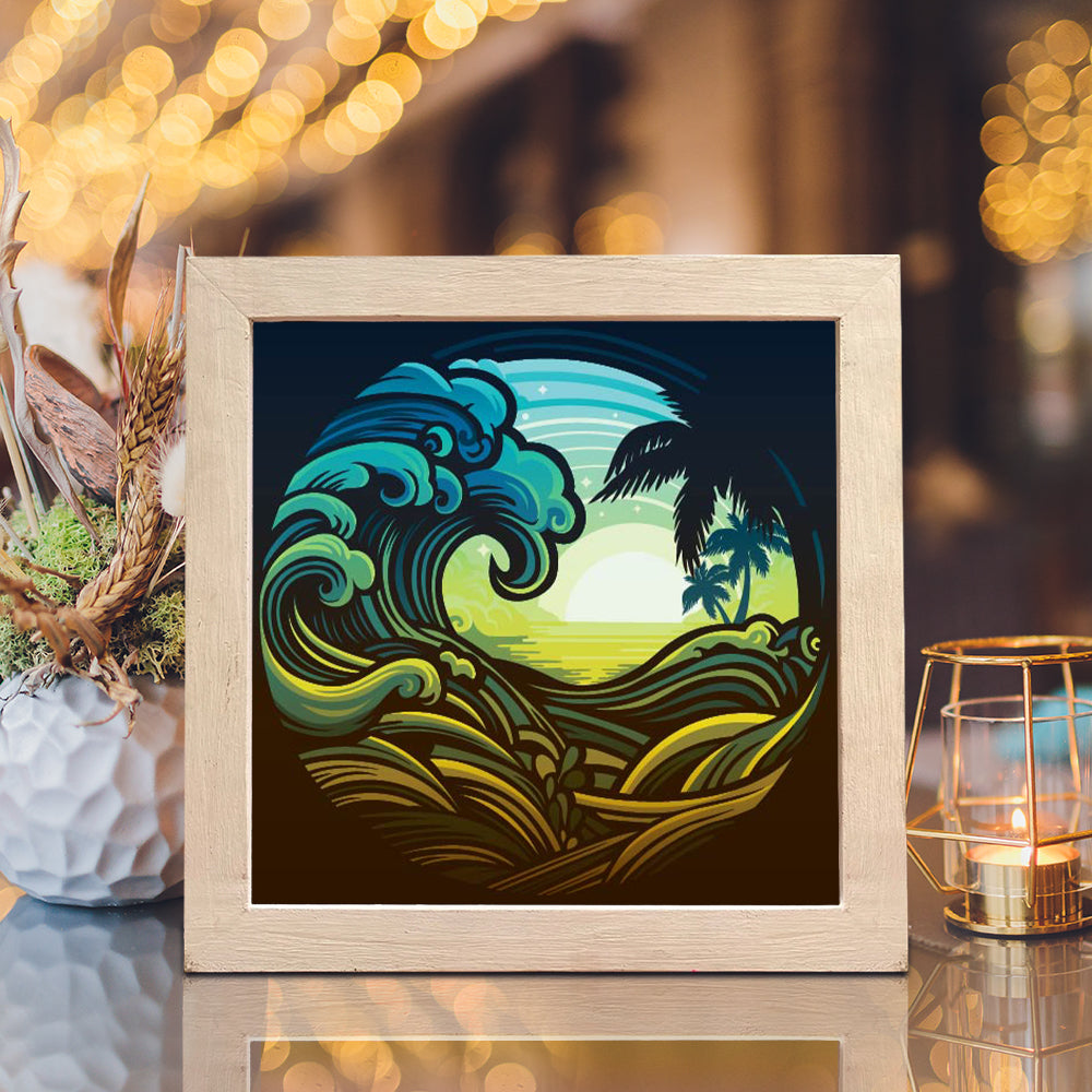 Waves 2 – 3D Lightbox SVG File for Cricut & Silhouette