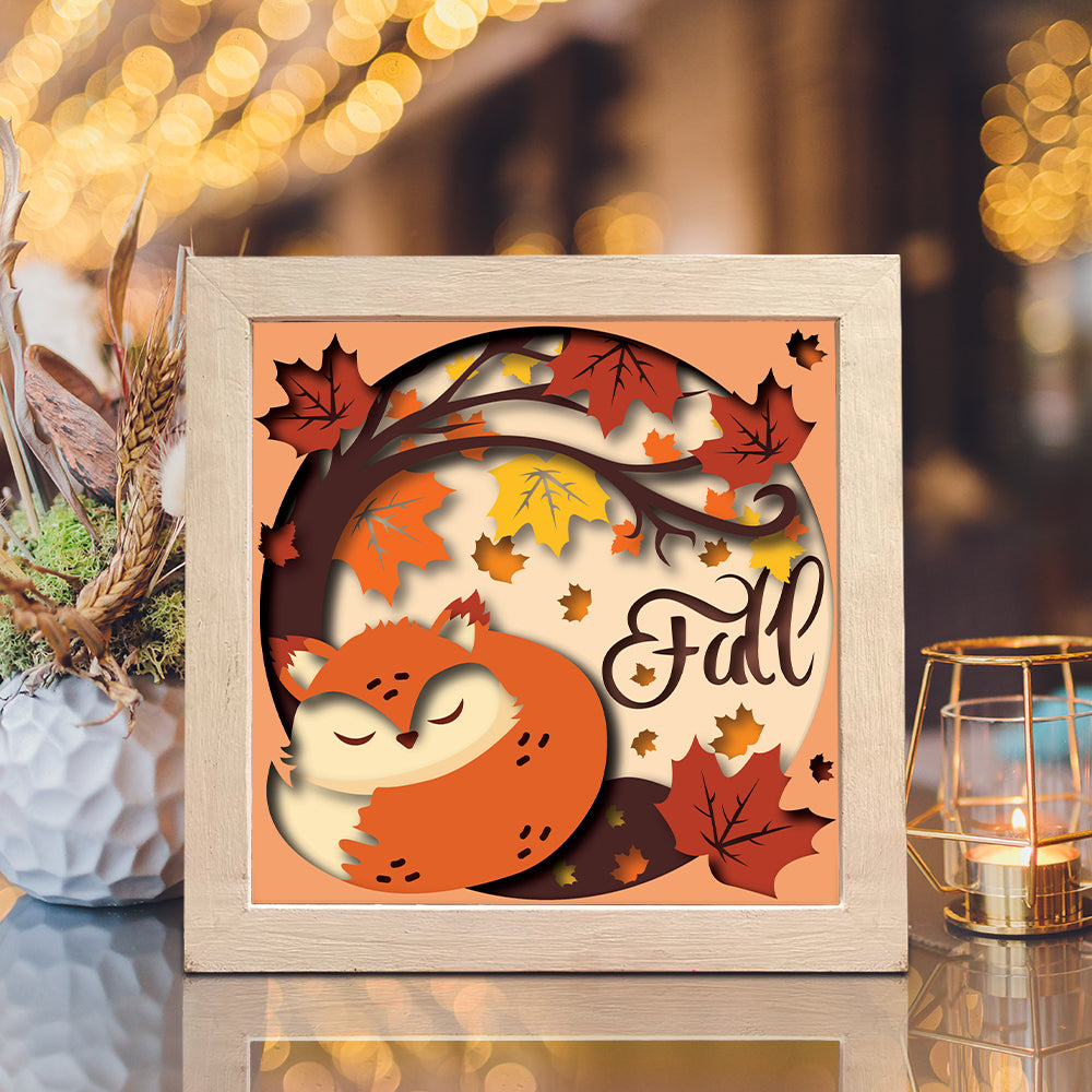 Autumn Fox – 3D Shadow Box SVG File for Cricut & Silhouette