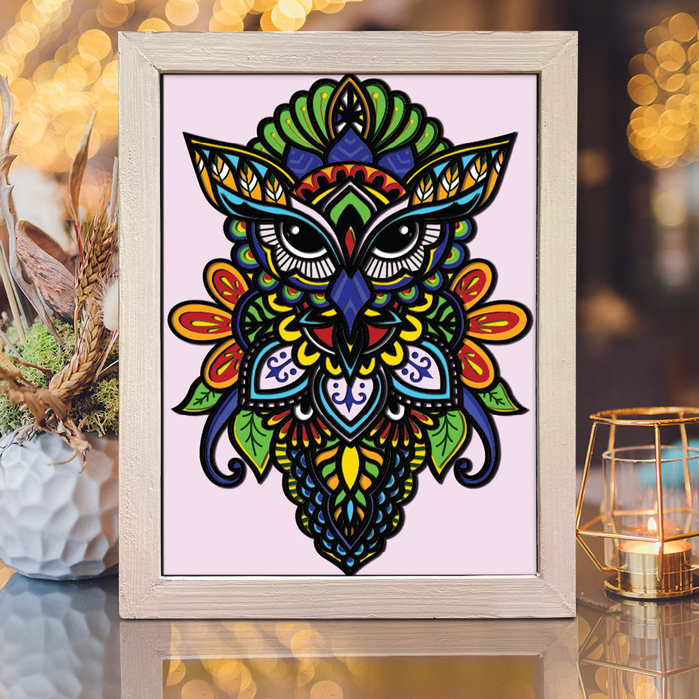 Owl Mandala 4 – 3D Shadow Box SVG File for Cricut & Silhouette