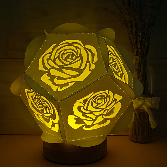 Rose - 3D Pentagon Lantern File - Cricut File - VEKTOR KRAFT