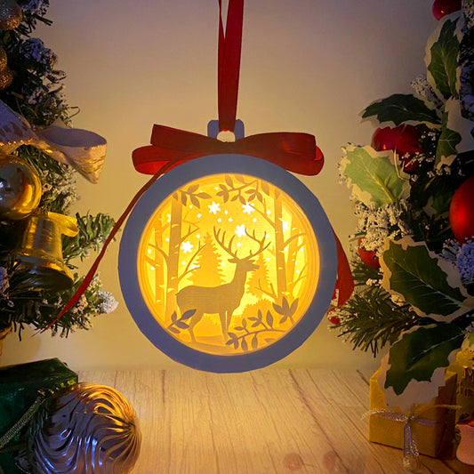 Christmas Deer - 3D Ornament Lantern File  - Cricut File  - VEKTOR KRAFT