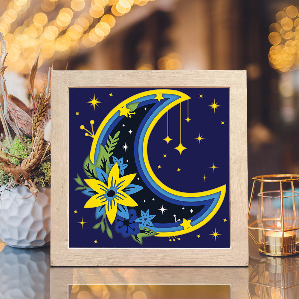 Moon Flower – 3D Shadow Box SVG File for Cricut & Silhouette