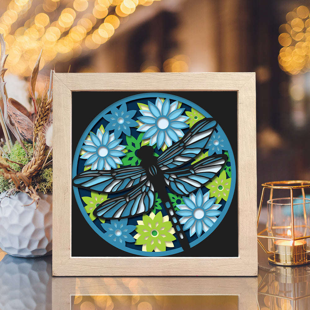 Dragonfly 4 – 3D Shadow Box SVG File for Cricut & Silhouette