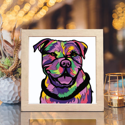 Colorful Pitbull – 3D Shadow Box SVG File for Cricut & Silhouette